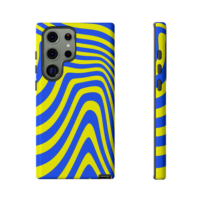 Retro wavy - yellow and blue - Tough Cases