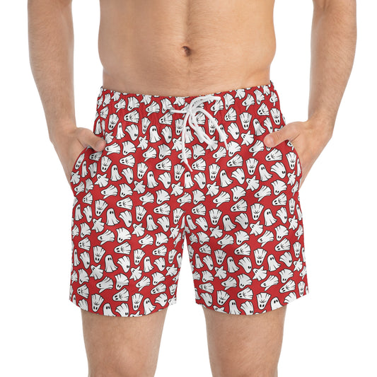 Boo - Ghosts - Halloween - Scarlet de0000 - Swim Trunks