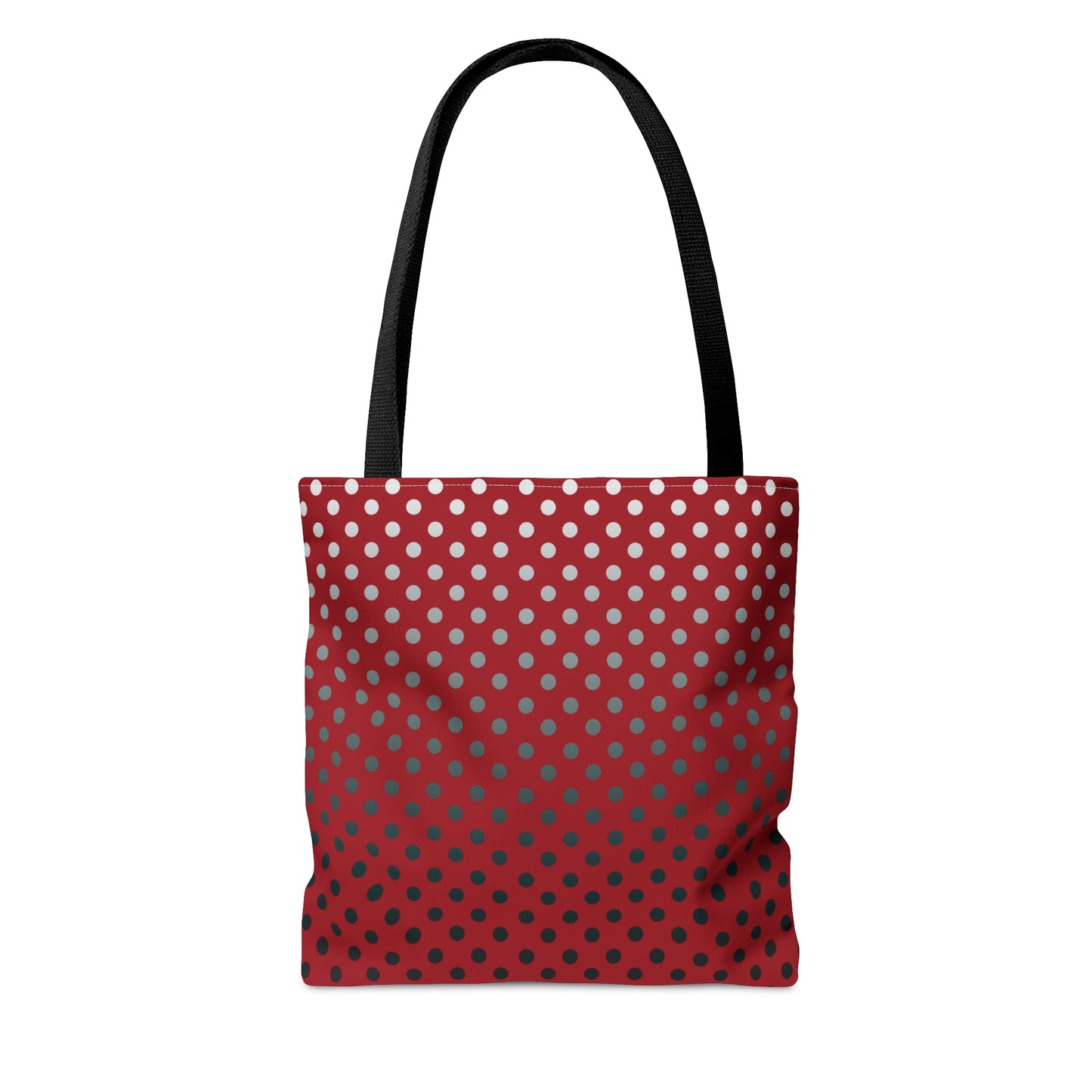 Red with Black Gray White Dots - Tote Bag