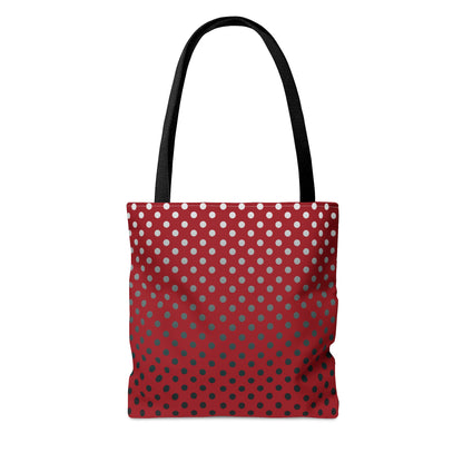 Red with Black Gray White Dots - Tote Bag