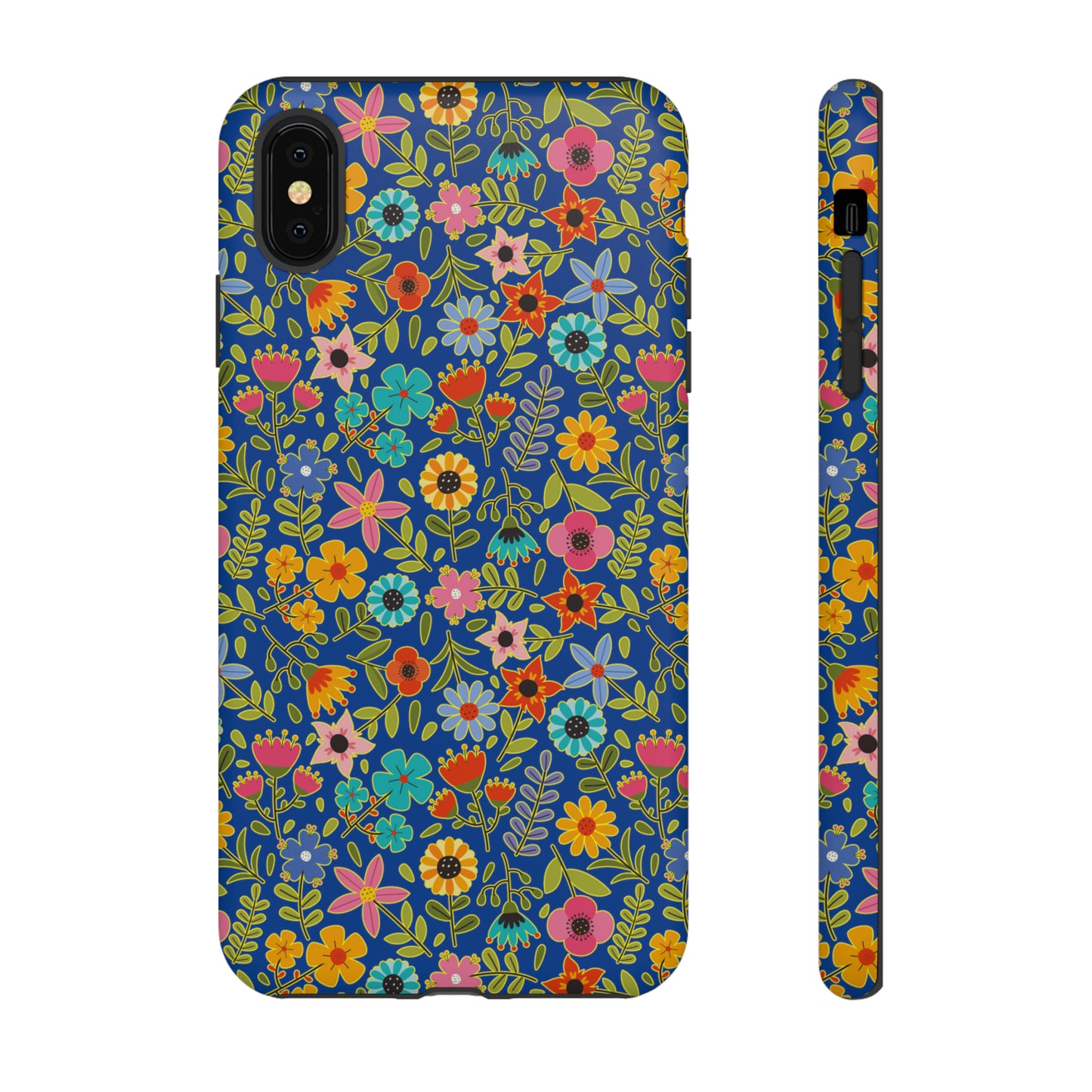 Playful Spring flowers - blue - Tough Cases