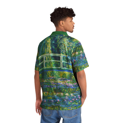 Water lilies and Japanese bridge - Claude Monet - 1899 - Men's Hawaiian Shirt