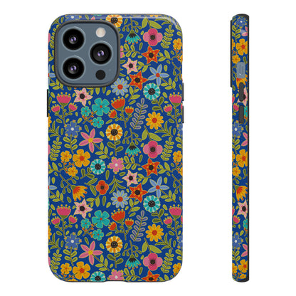 Playful Spring flowers - blue - Tough Cases