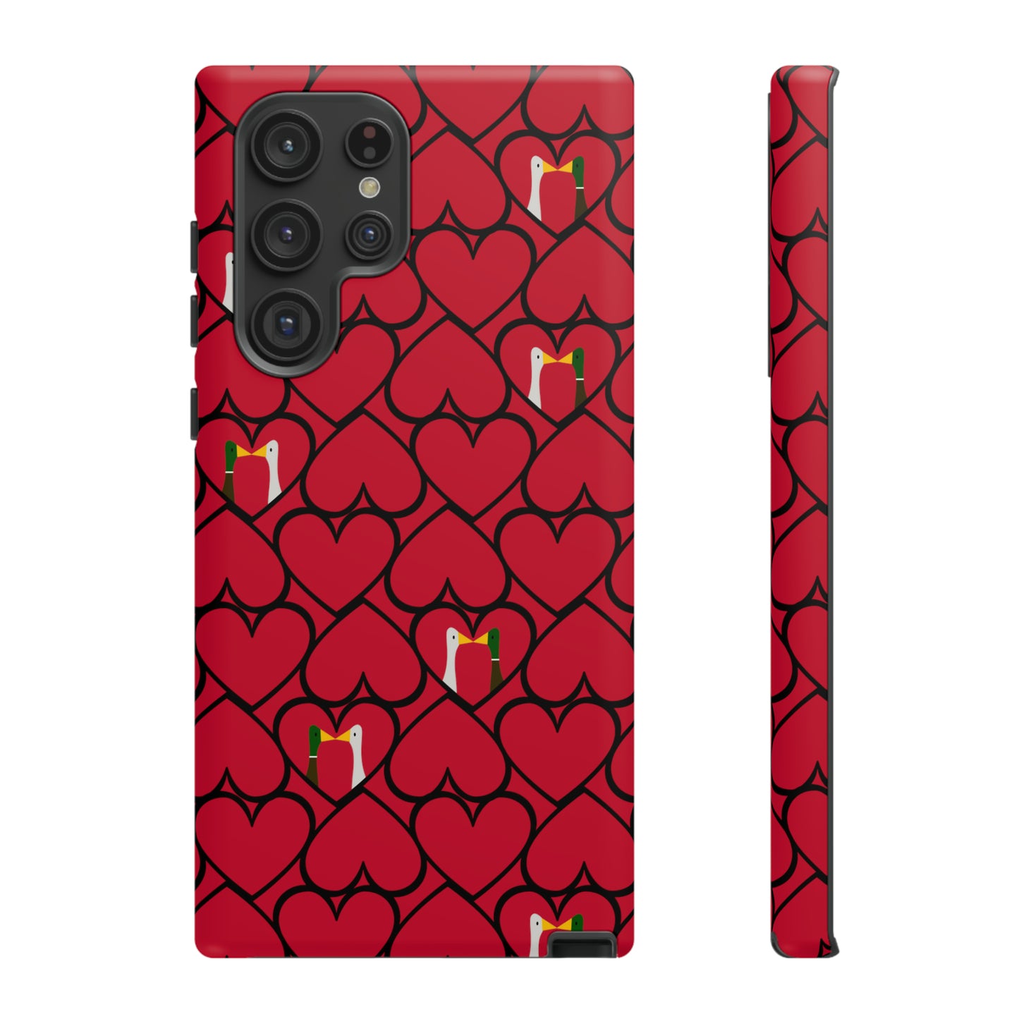 Ducks in hearts - Fire Engine Red c8092e - Tough Cases