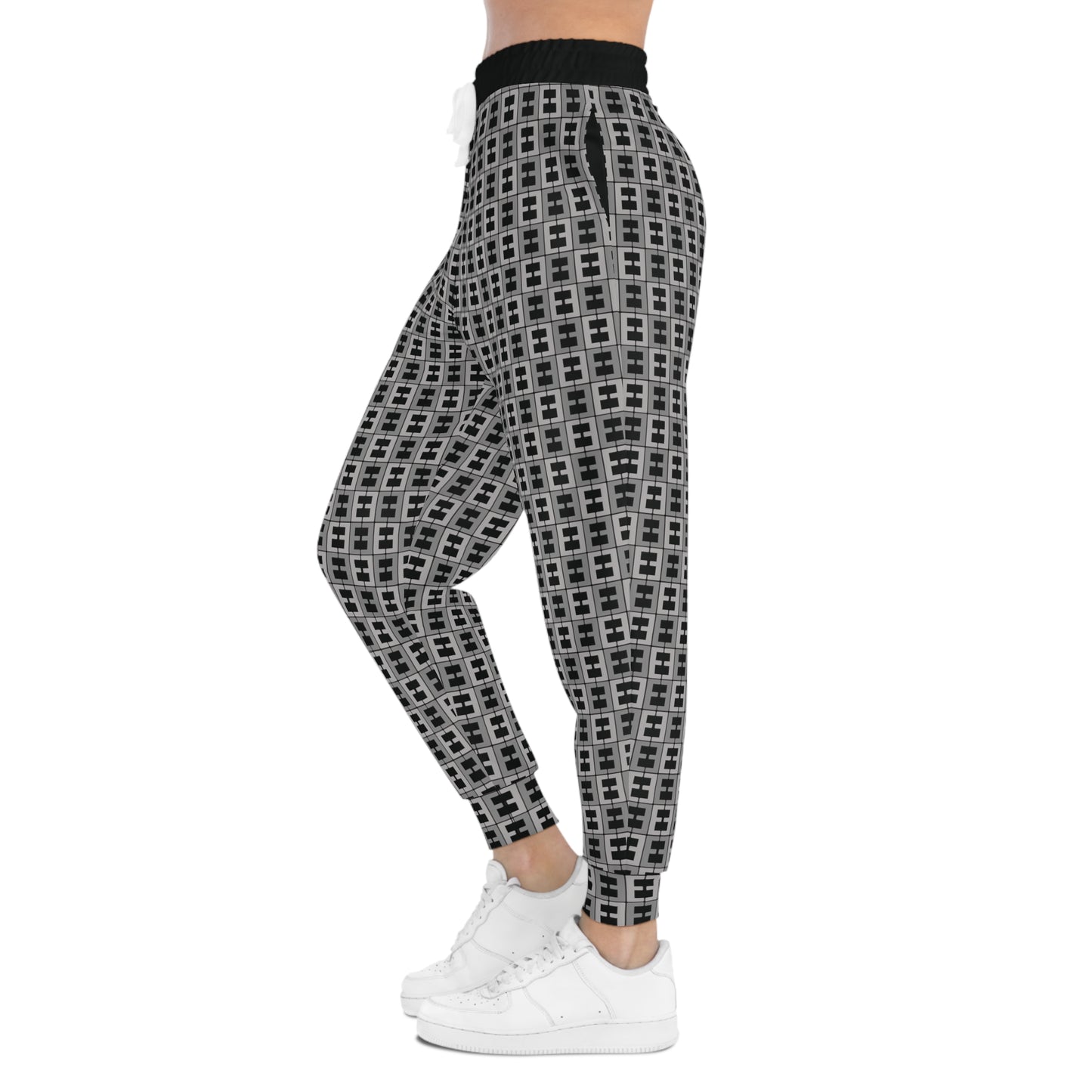 Letter Art - E -  Black - Athletic Joggers (AOP)