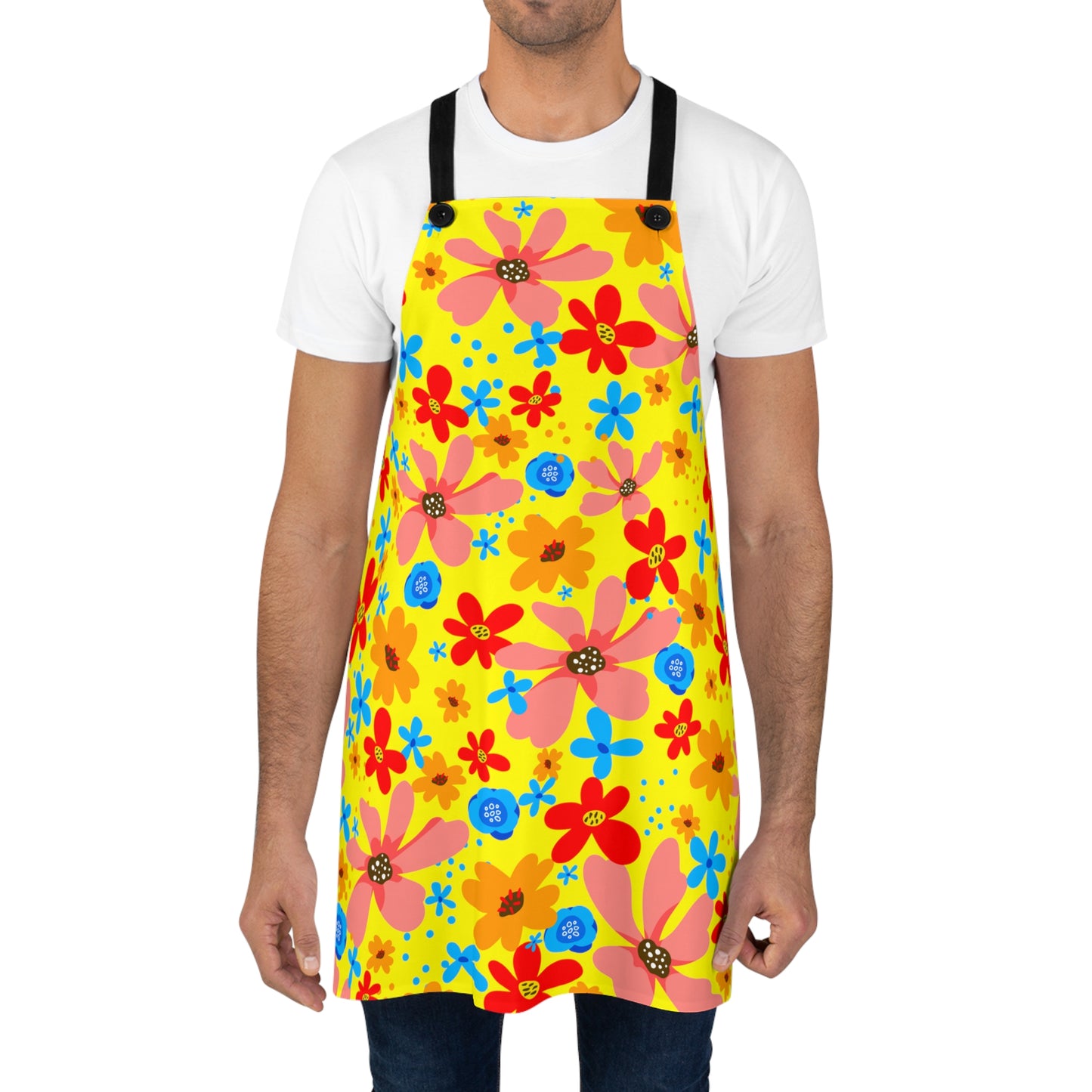 Playful Floral Print - Yellow fff800 - Apron