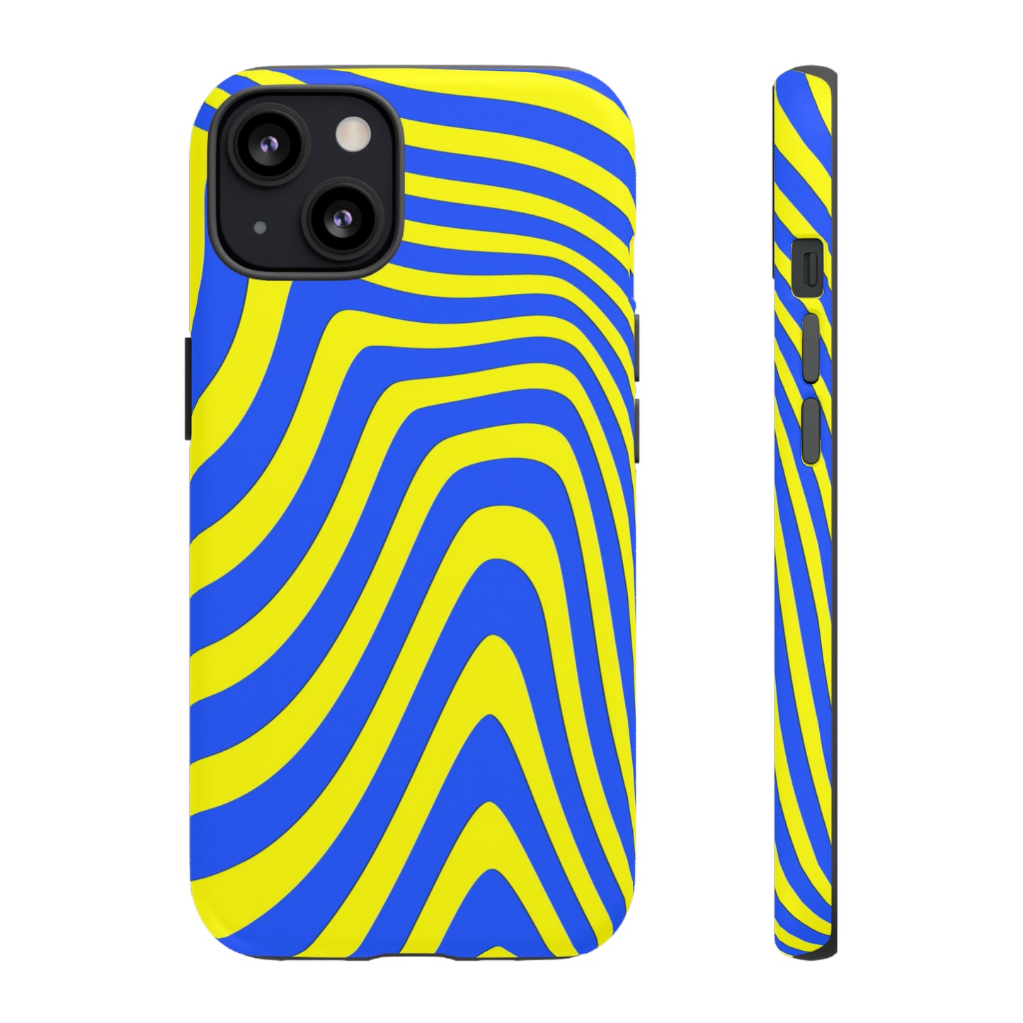 Retro wavy - yellow and blue - Tough Cases