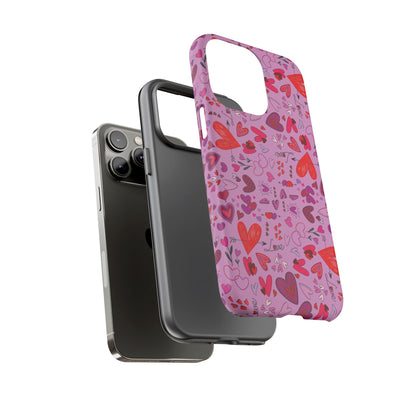 Heart Doodles - Fuschia Pink ff8eff - Tough Cases