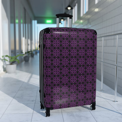 Vibrant Kaleidoscope - Purple - Black - Suitcases