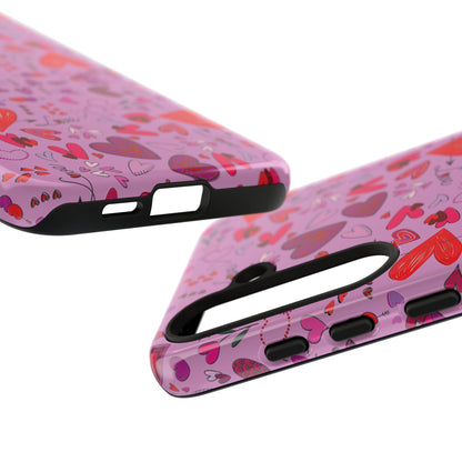 Heart Doodles - Fuschia Pink ff8eff - Tough Cases