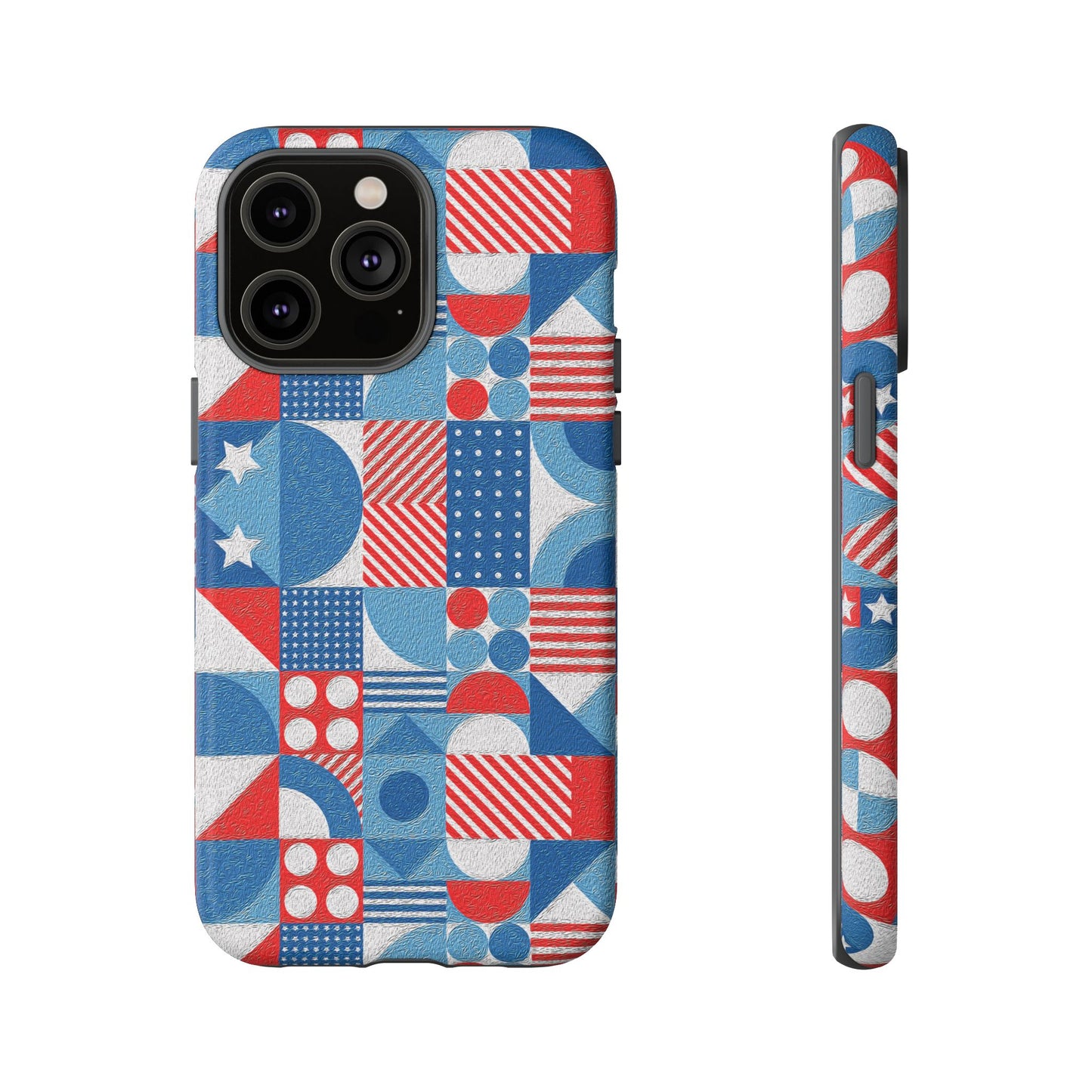 Red White and Blue Bold Pattern - BIG - Oil Paint Texture - Tough Cases