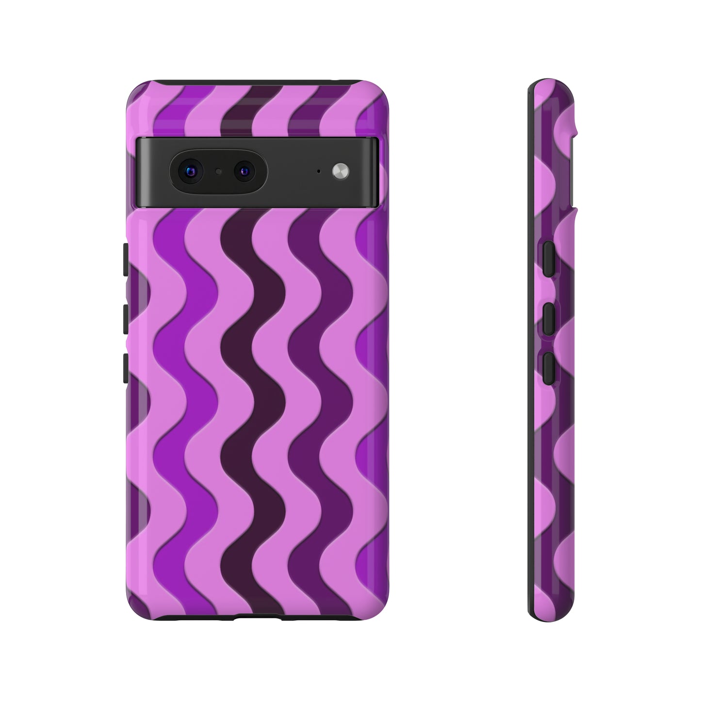 Vertical retro wavy purple and pink - Tough Cases