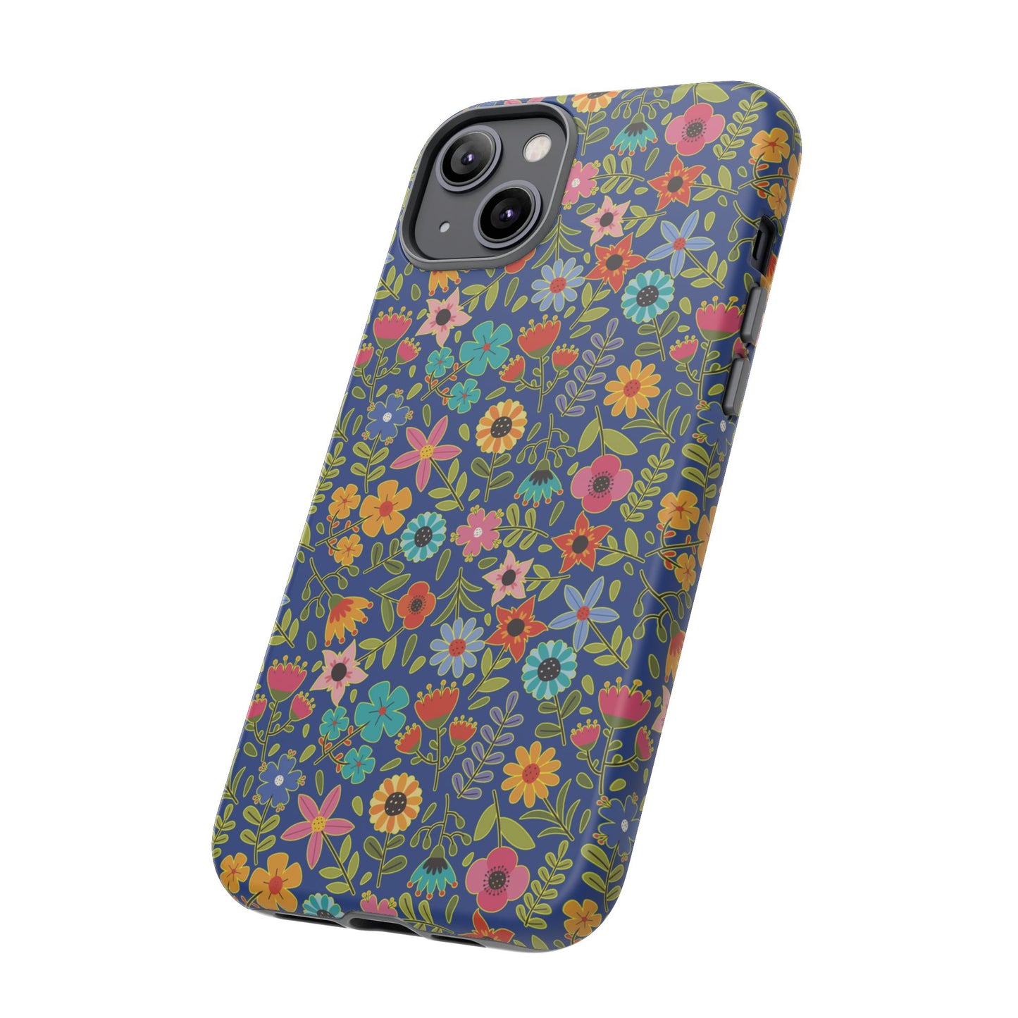 Playful Spring flowers - blue - Tough Cases