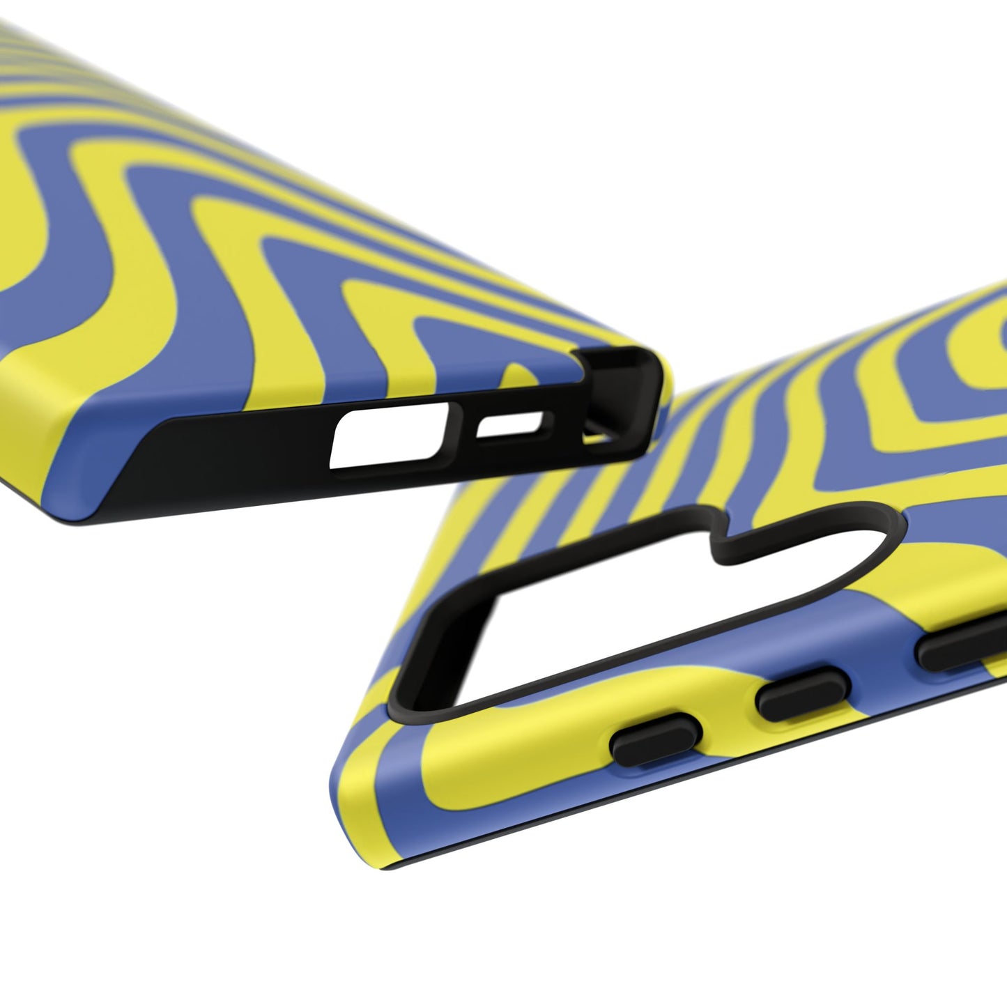 Retro wavy - yellow and blue - Tough Cases