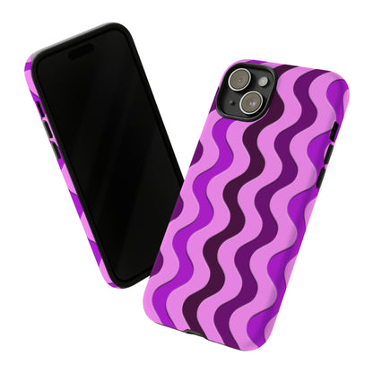 Vertical retro wavy purple and pink - Tough Cases