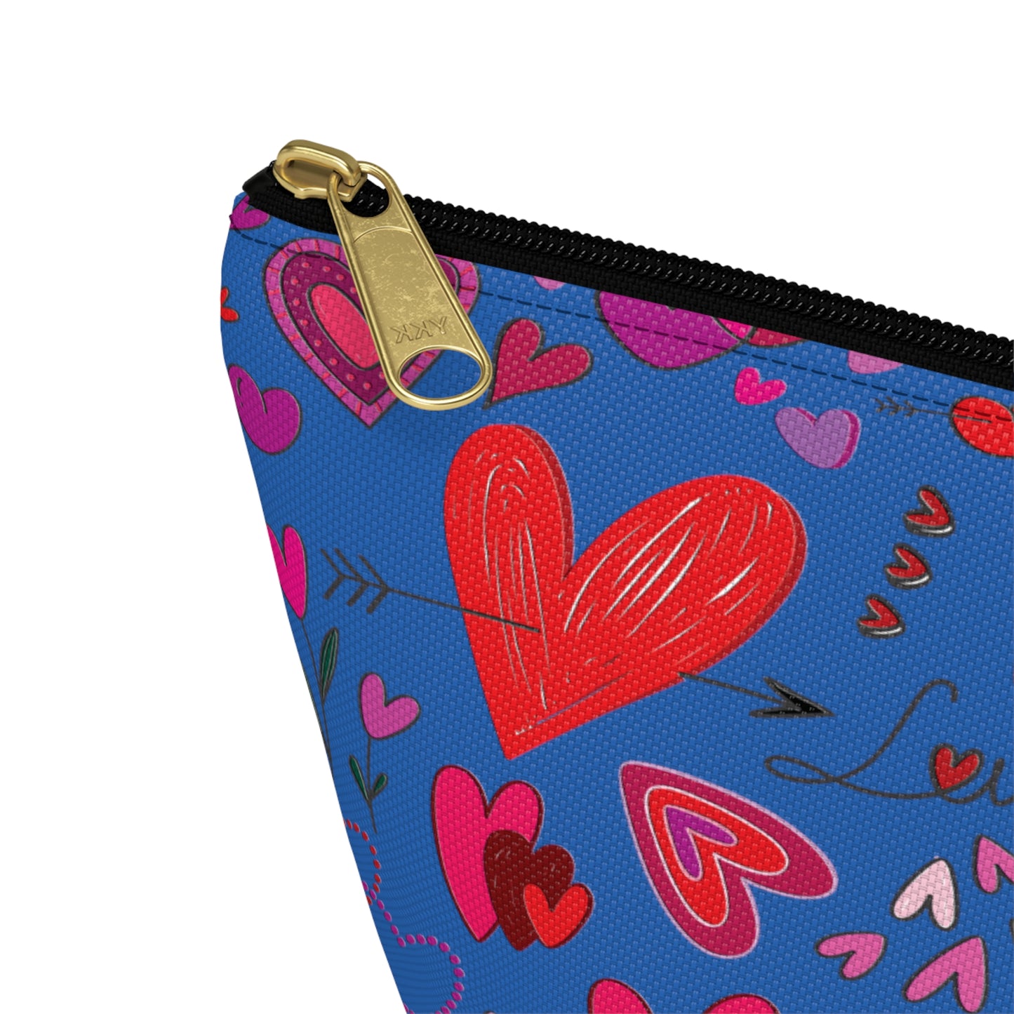 Heart doodles - Denim 0066cc - Accessory Pouch w T-bottom