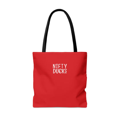 Ducks Visit Moulin Rouge - Scarlet de0000 - Tote Bag