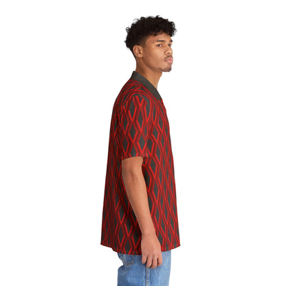 Diamond Geometric Pattern5 - Reds - Men's Hawaiian Shirt