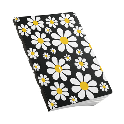 Ducks in Daisies - Black 000000 - Softcover Journal