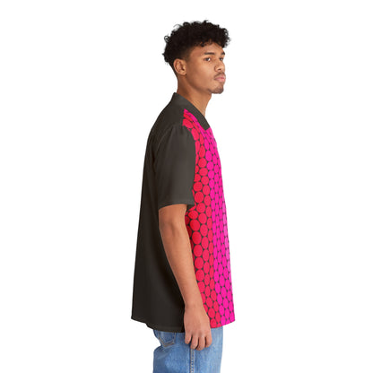 Variations on a Pink Rose - black 000000 - Men's Hawaiian Shirt (AOP)