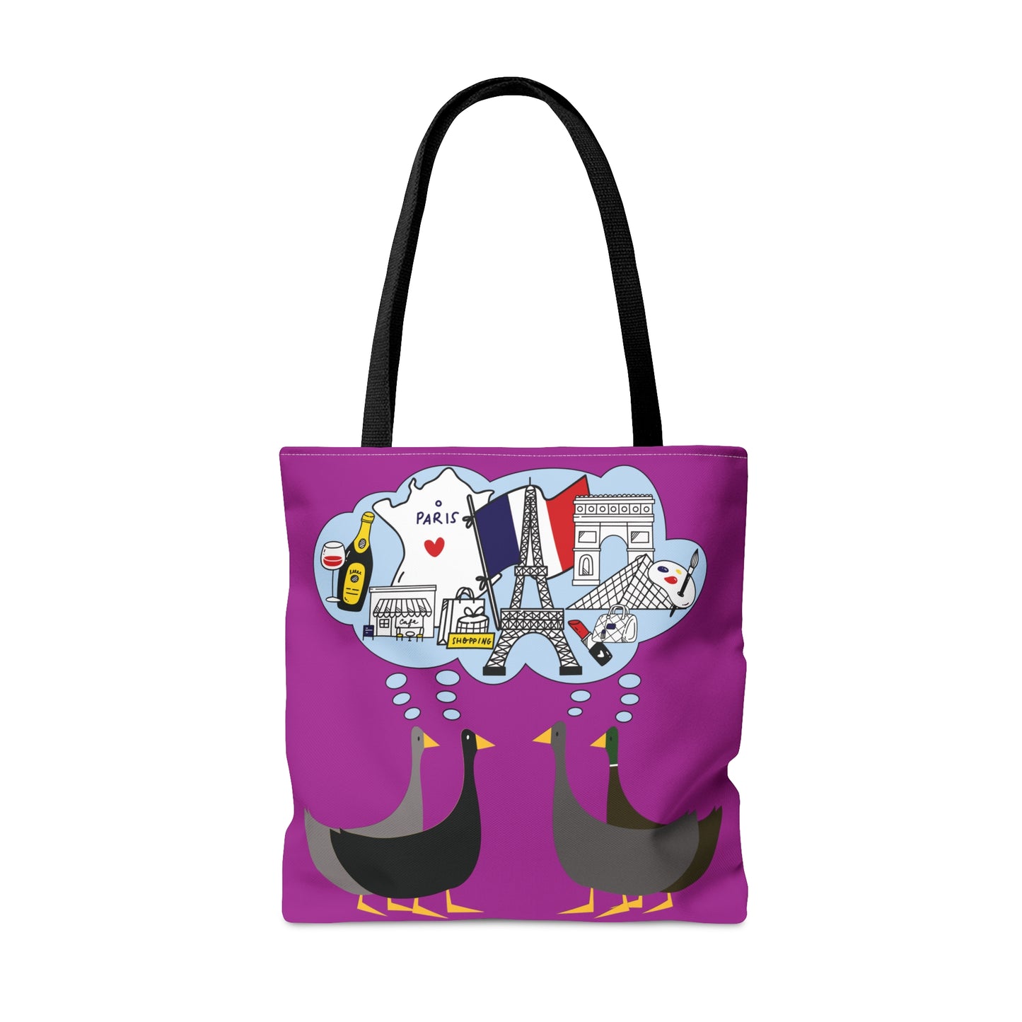 Ducks dreaming of Paris - Deep Magenta B805AE - Tote Bag