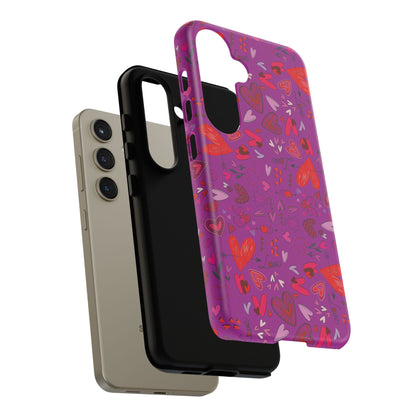 Heart Doodles - Deep Magenta B805AE - Tough Cases