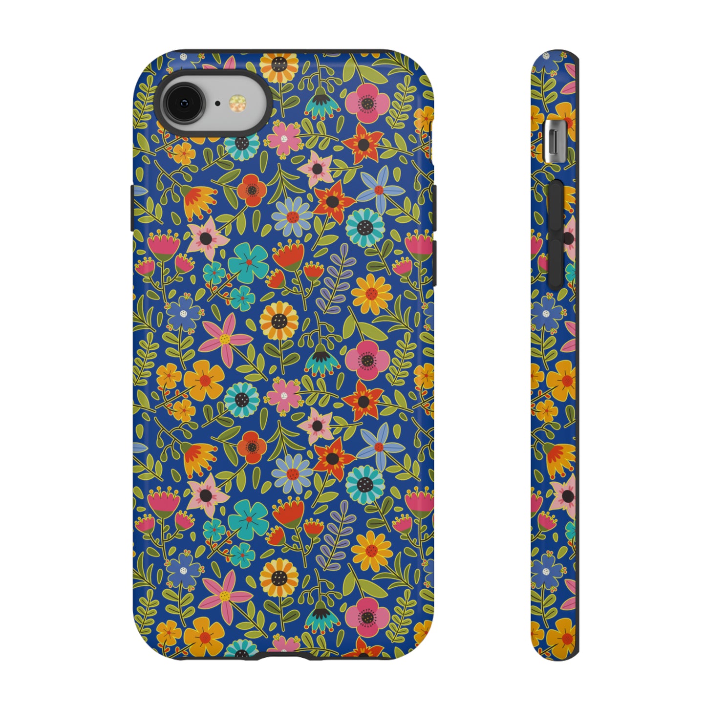 Playful Spring flowers - blue - Tough Cases