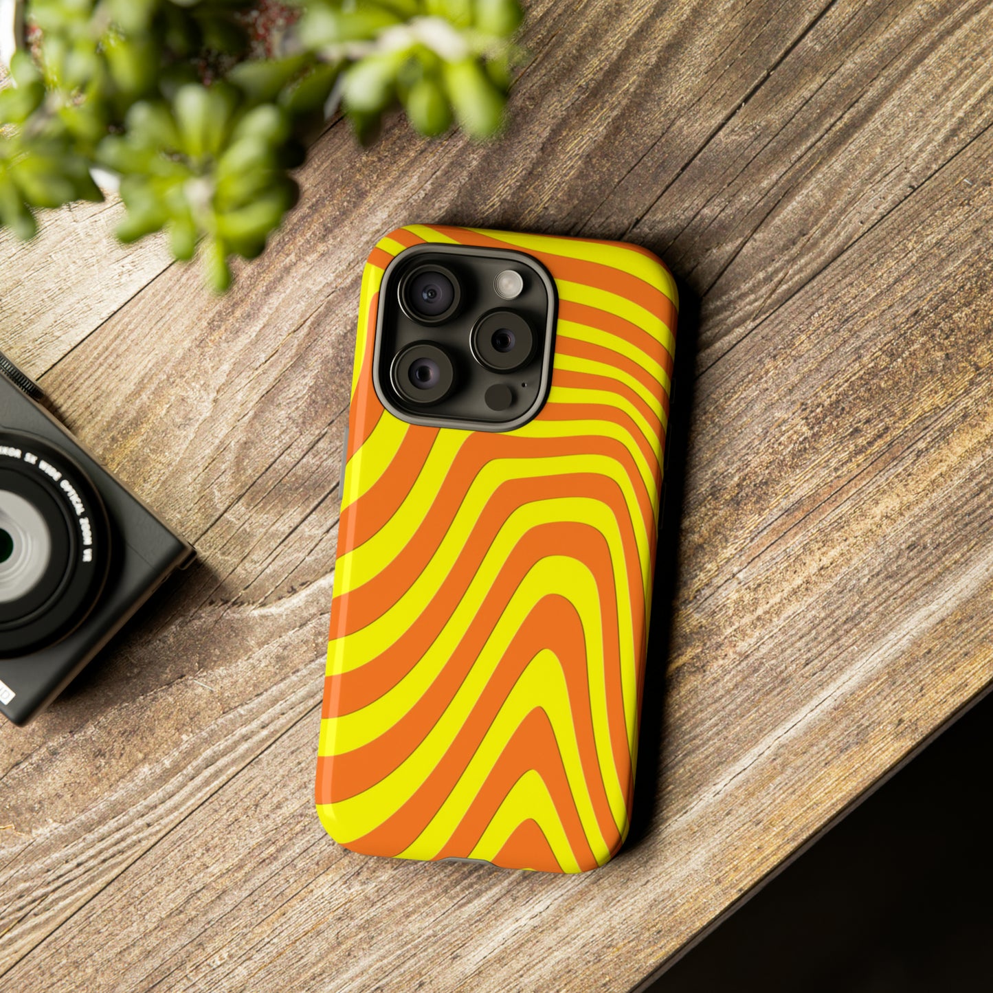 Retro wavy - yellow and orange - Tough Cases