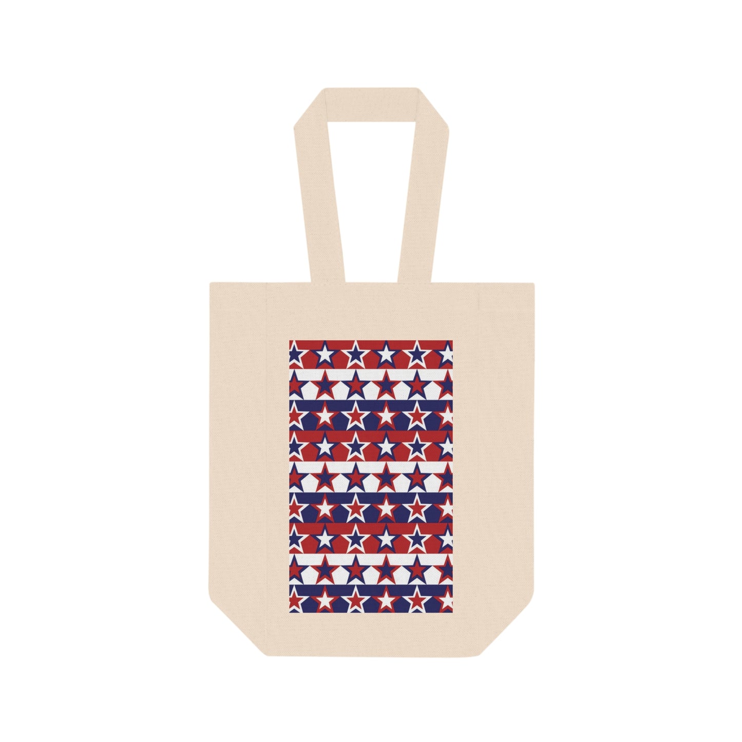 Red White and Blue Stars - Double Wine Tote Bag