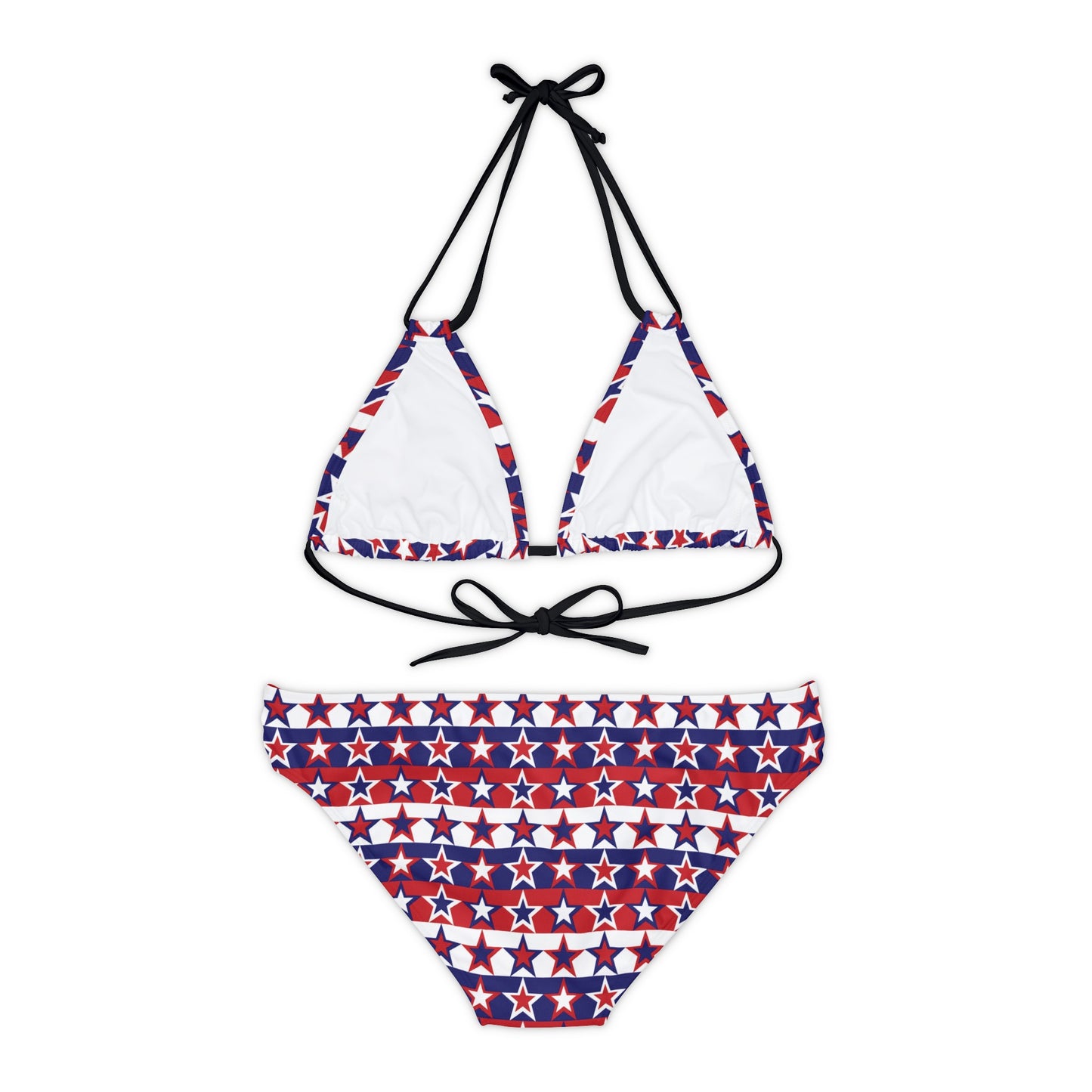 Red White and Blue Stars - Stripes - Strappy Bikini Set