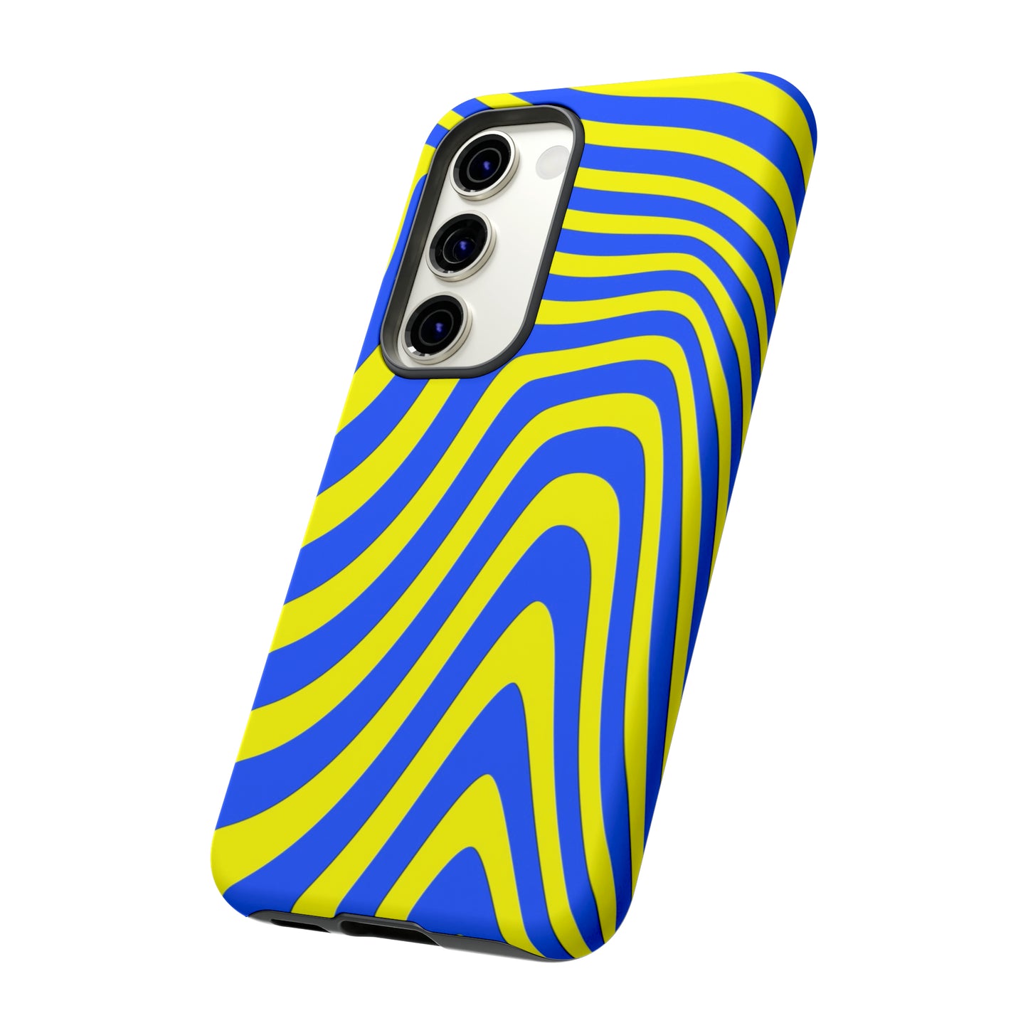 Retro wavy - yellow and blue - Tough Cases