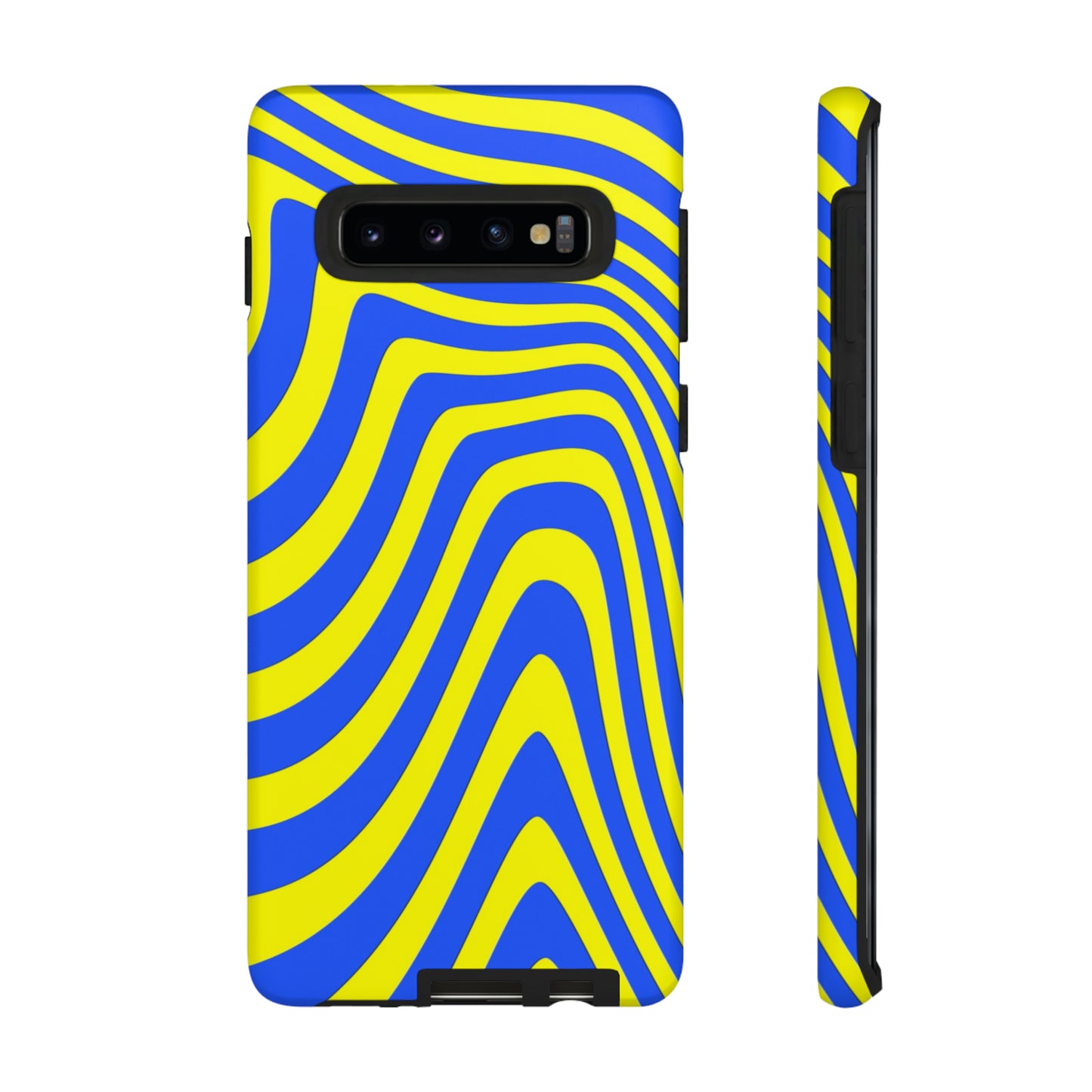 Retro wavy - yellow and blue - Tough Cases