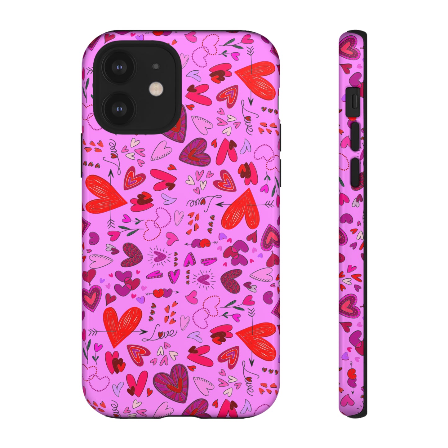 Heart Doodles - Fuschia Pink ff8eff - Tough Cases