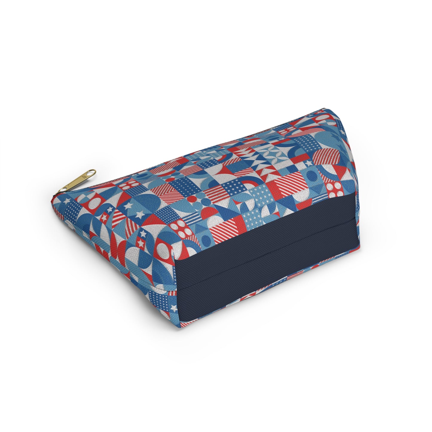 Red White and Blue Bold Pattern - Oil Paint Texture - Accessory Pouch w T-bottom