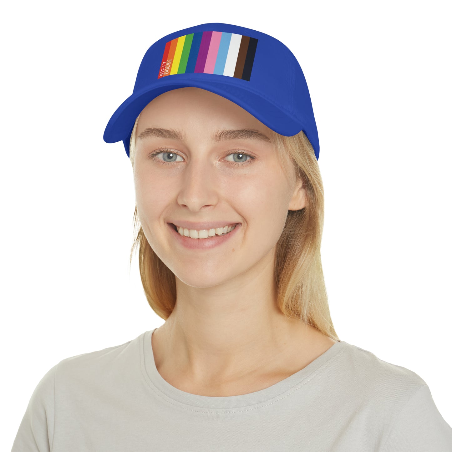 Nifty Ducks Co. Logo2 - Pride colors - Low Profile Baseball Cap