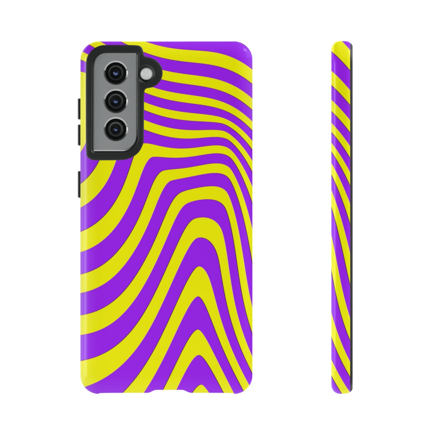 Retro wavy - yellow and purple - Tough Cases