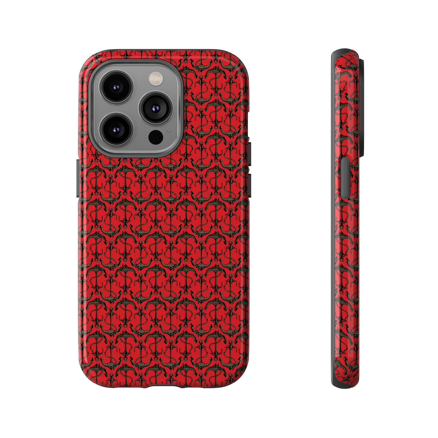 Anchors Away - Black Gray - Scarlet de0000 - Tough Cases