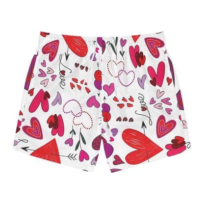 Hearts Doodles - White ffffff - Swim Trunks