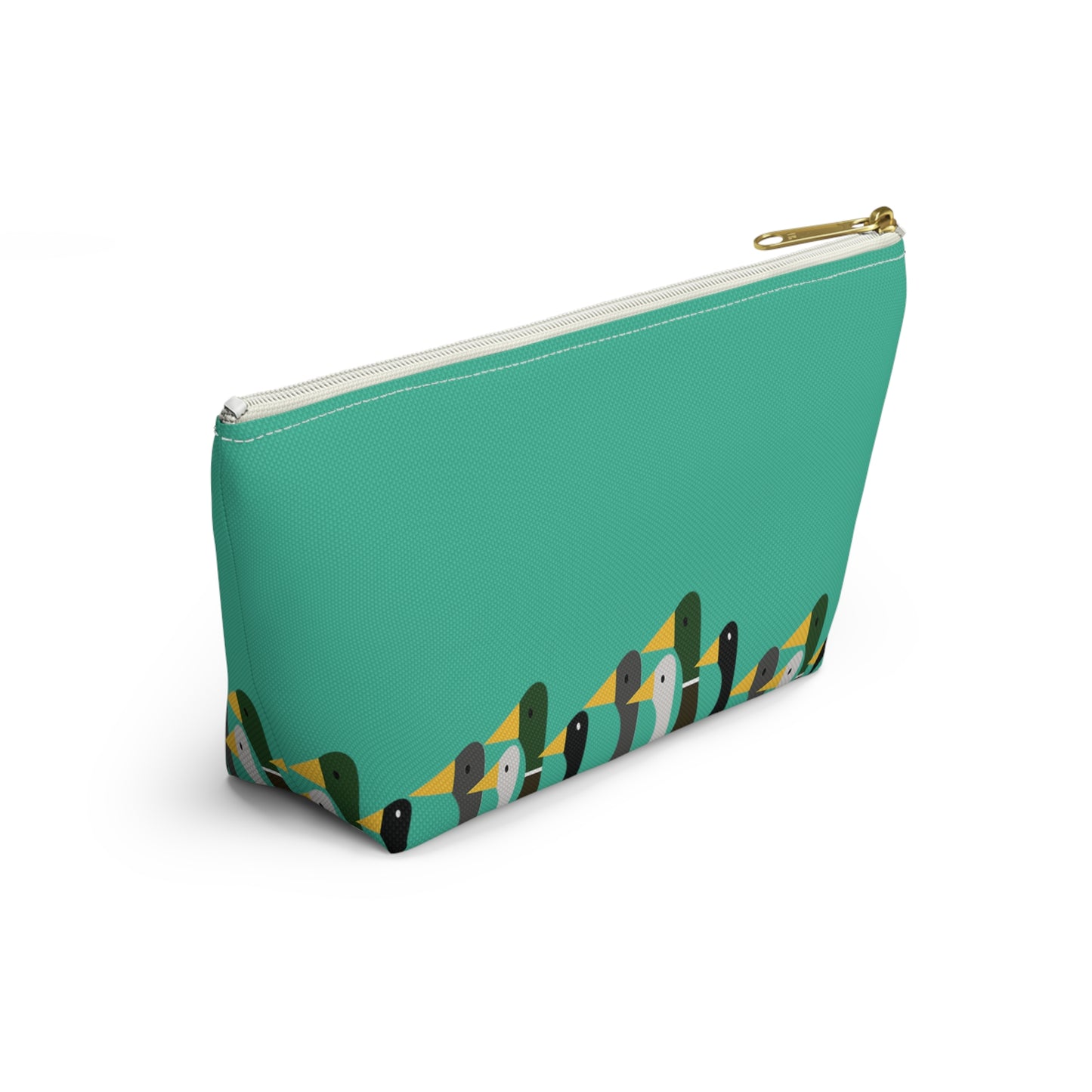 Marching ducks - Turquoise 12d3ad - Accessory Pouch w T-bottom