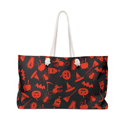 Halloween Scaries - Big - Orange - Black 000000 - Weekender Bag