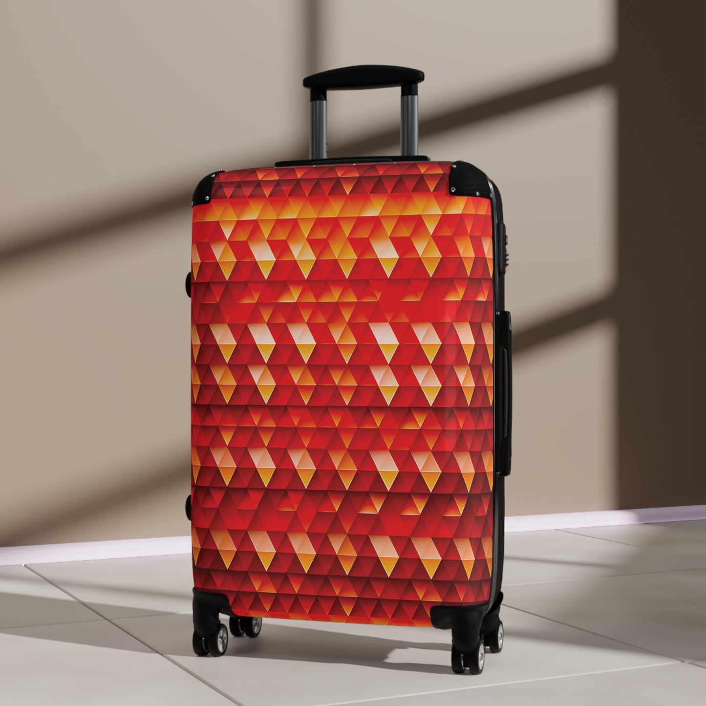 Geometric Flame - Red Triangles - Suitcase