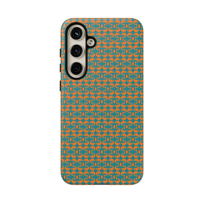 Playful dolphins - Orange - Aqua 008E97 - Tough Cases