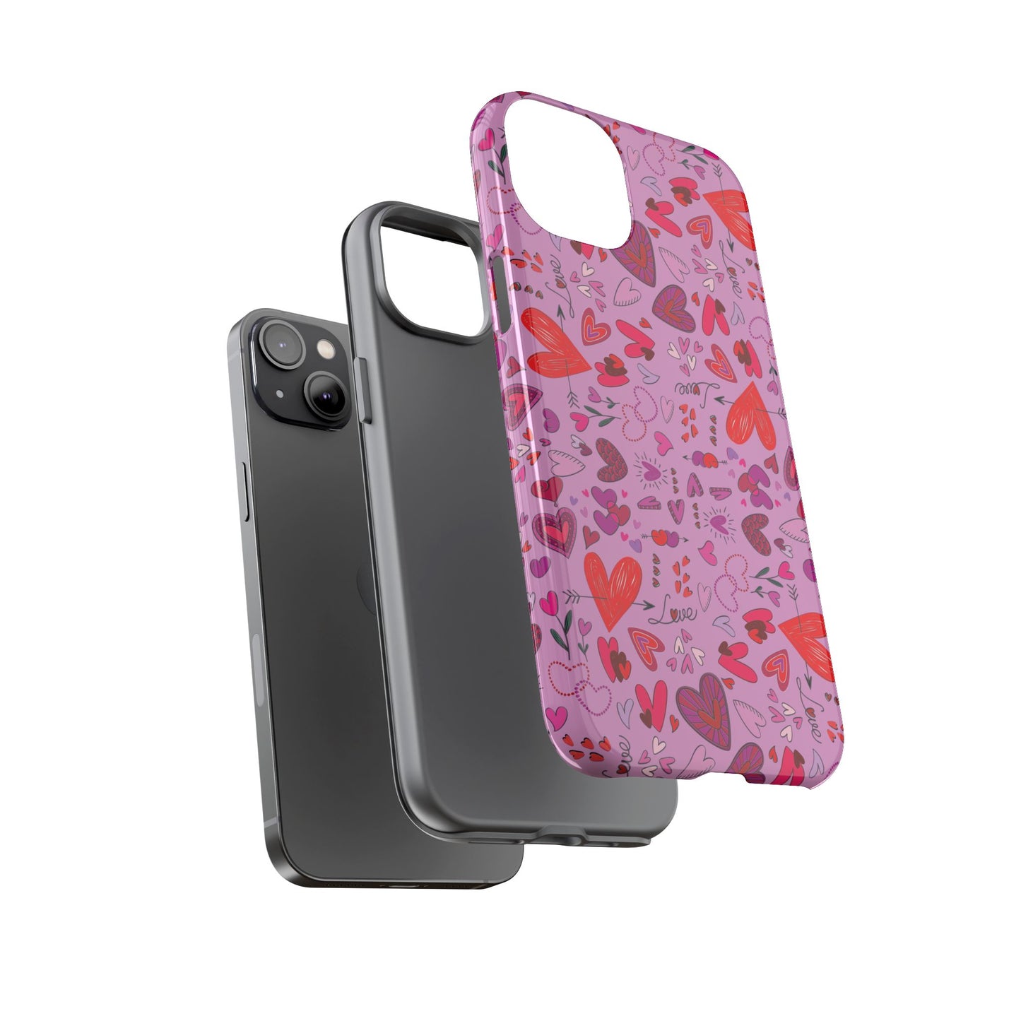 Heart Doodles - Fuschia Pink ff8eff - Tough Cases