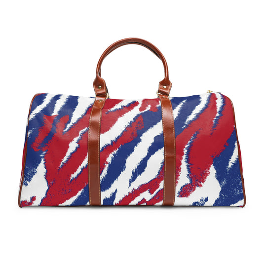 Red White and Blue Stripes - Waterproof Travel Bag