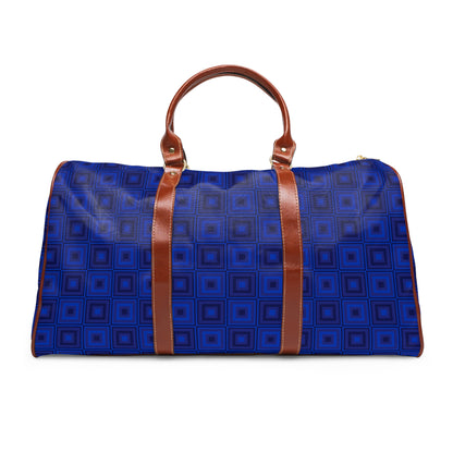 Blue Squares - Waterproof Travel Bag