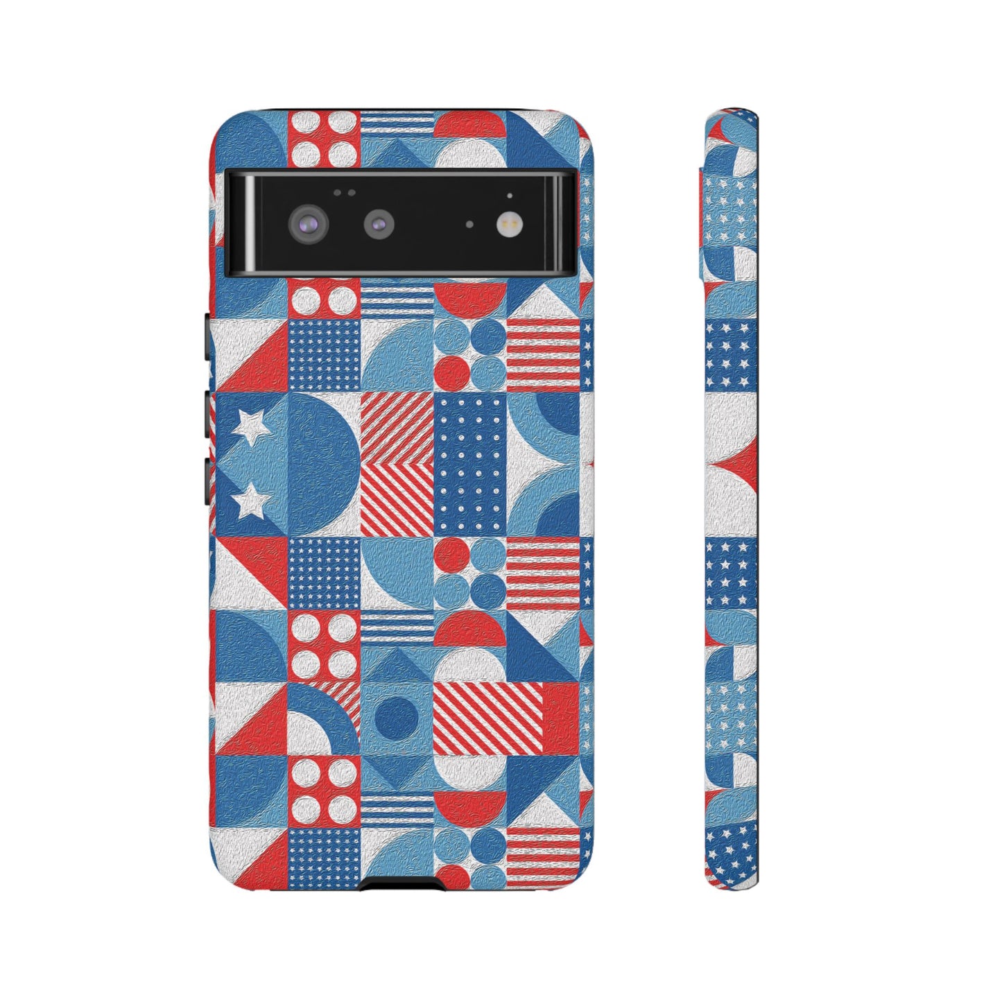 Red White and Blue Bold Pattern - BIG - Oil Paint Texture - Tough Cases