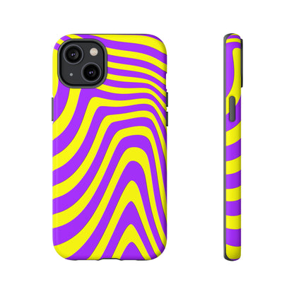 Retro wavy - yellow and purple - Tough Cases