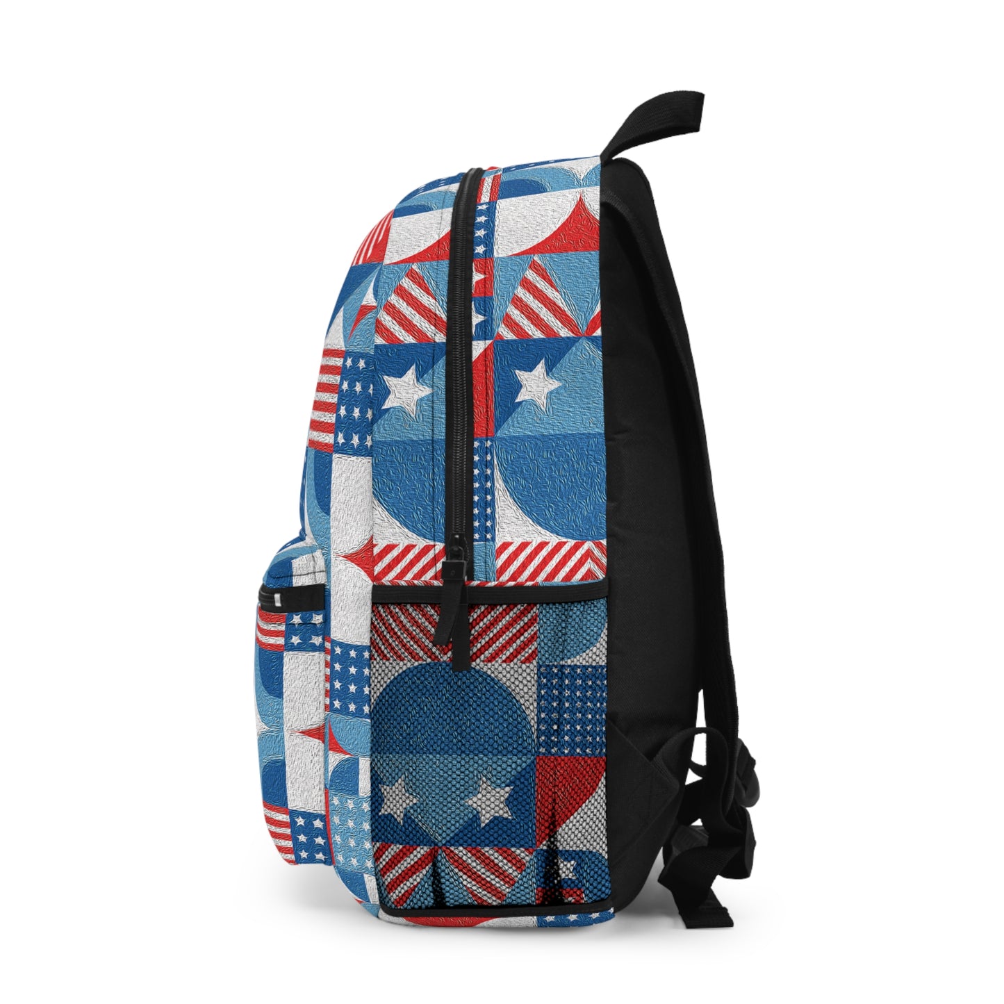 Red White and Blue Bold Pattern - Oil Paint Texture - BIG - Backpack