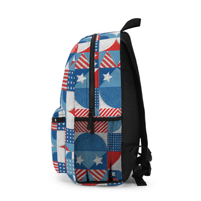 Red White and Blue Bold Pattern - Oil Paint Texture - BIG - Backpack