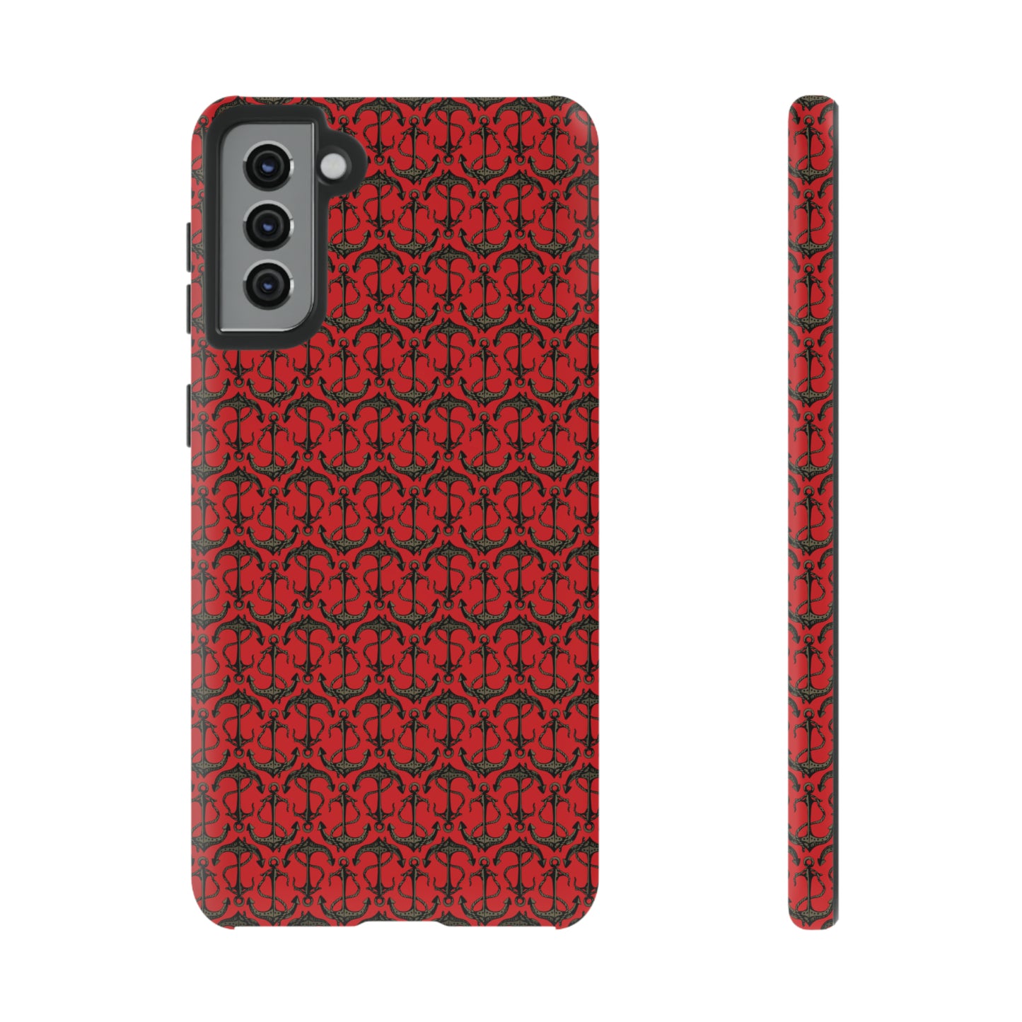 Anchors Away - Black Gray - Scarlet de0000 - Tough Cases